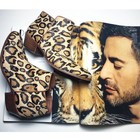 Sam Edelman Leopard Print Calf Hair Booties - Picture 2 of 3